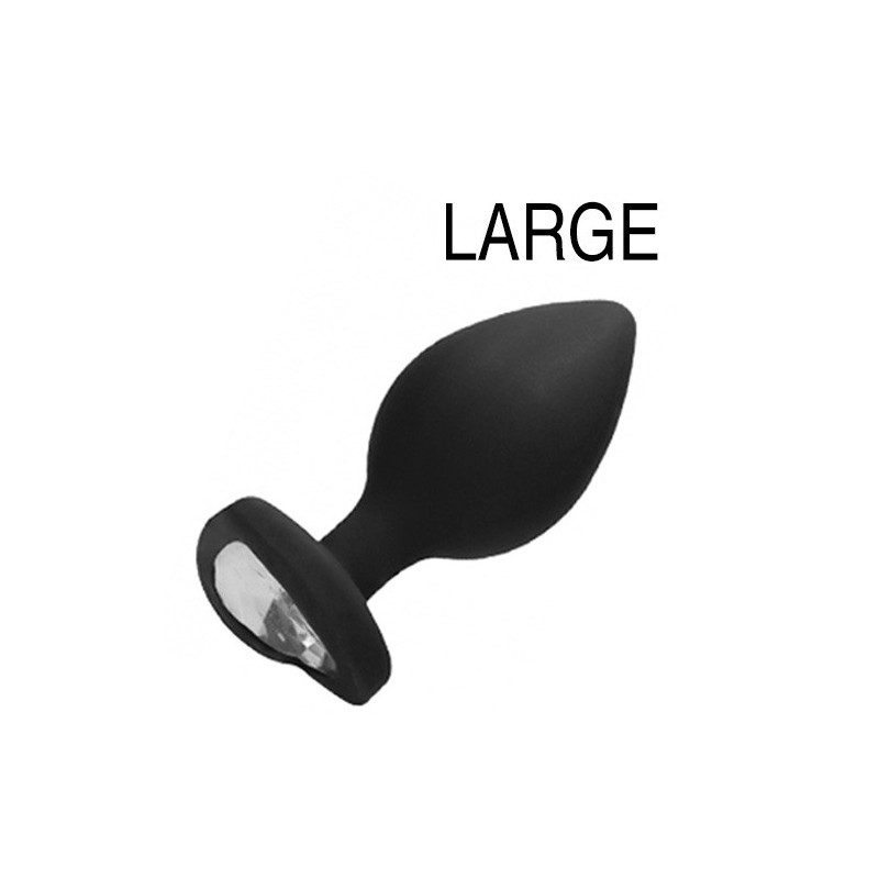 Ouch! Plug Bijou Anal silicone Heart Noir 8 x 4 cm